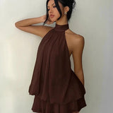 Layered Mini Dress with Open Back — view 2