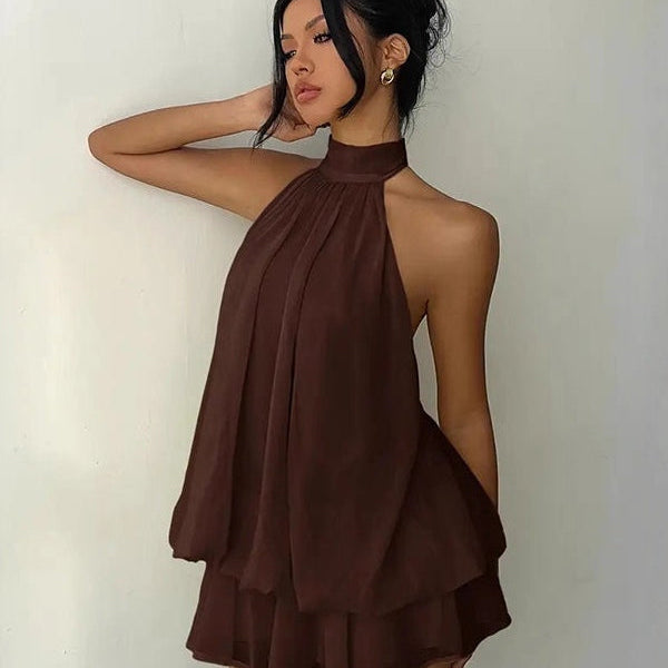 Layered Mini Dress with Open Back — view 2