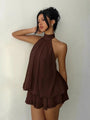 Layered Mini Dress with Open Back — view 2