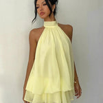 Layered Mini Dress with Open Back