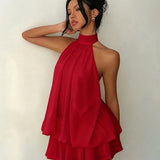 Layered Mini Dress with Open Back — view 5