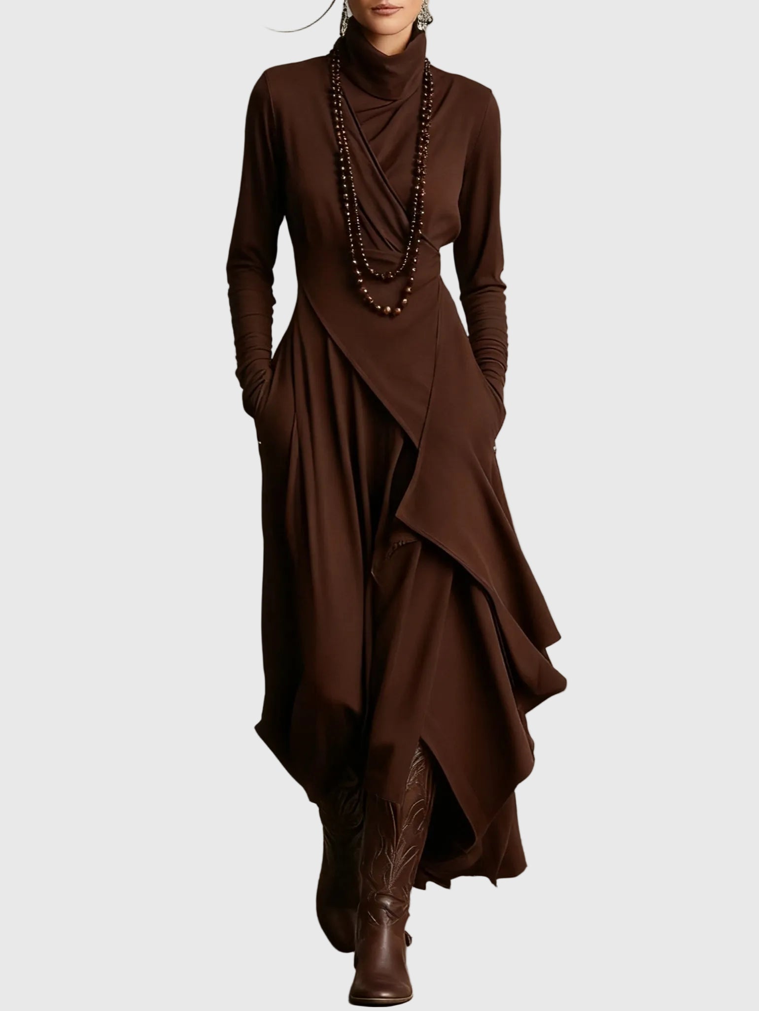 Purple | Pleated Maxi Dress — view 4