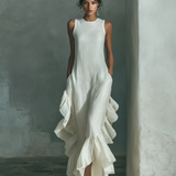 Sophie - Ivory Linen Sleeveless Maxi Dress — view 2