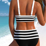 Laluna® | Striped High-Waisted Bikini — view 5