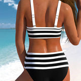 Laluna® | Striped High-Waisted Bikini — view 5
