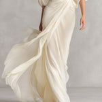 Sefa - Ivory Sheer Chiffon Dress — view 4