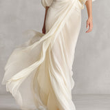Sefa - Ivory Sheer Chiffon Dress — view 4