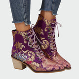 Floral Leather Ankle Boots — view 2