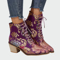 Floral Leather Ankle Boots — view 2