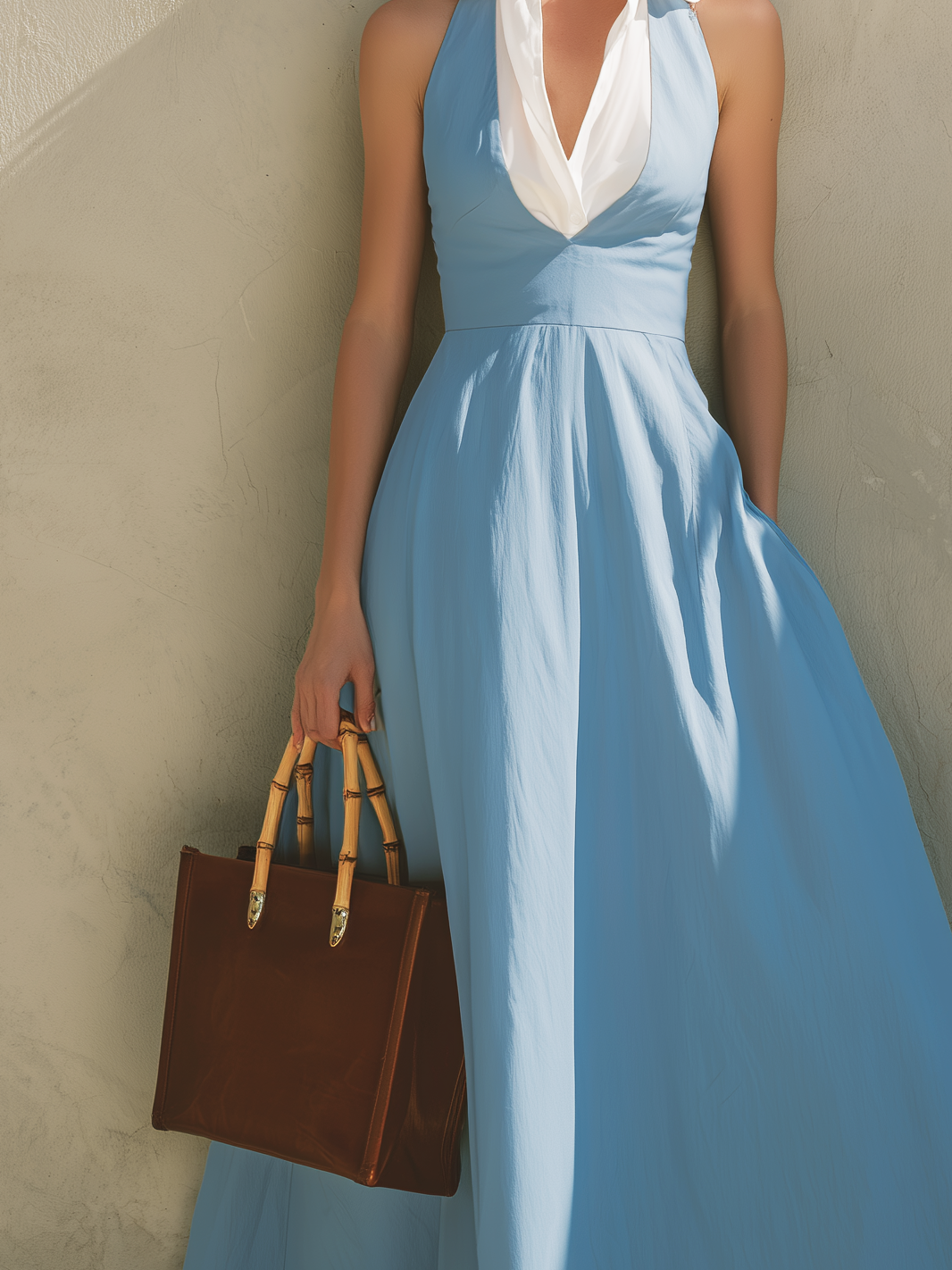 Charlotte - Light blue sleeveless long dress — view 4