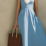 Charlotte - Light blue sleeveless long dress — view 4