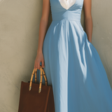 Charlotte - Light blue sleeveless long dress — view 4