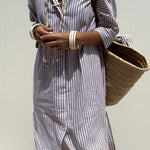 Sophia - Striped Shirt Dress — view 3