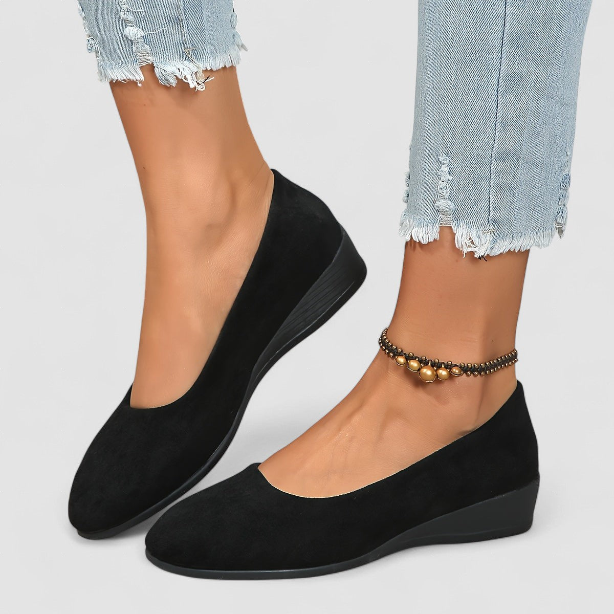 Sela - Comfortable Wedge-Heel Ballet Flats — view 4