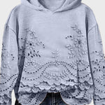 Hooded Sweatshirt in Lace — view 2