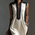 Emily - Black & White Bicolour Mini Dress — view 3