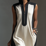 Emily - Black & White Bicolour Mini Dress — view 3
