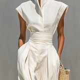 Jada | Lapel Waist Maxi Dress — view 3