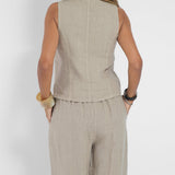 Aira - Vest with Buttons & Wide-Leg Pants Set