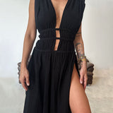 Zolla - Textured Dress with Slit — view 9