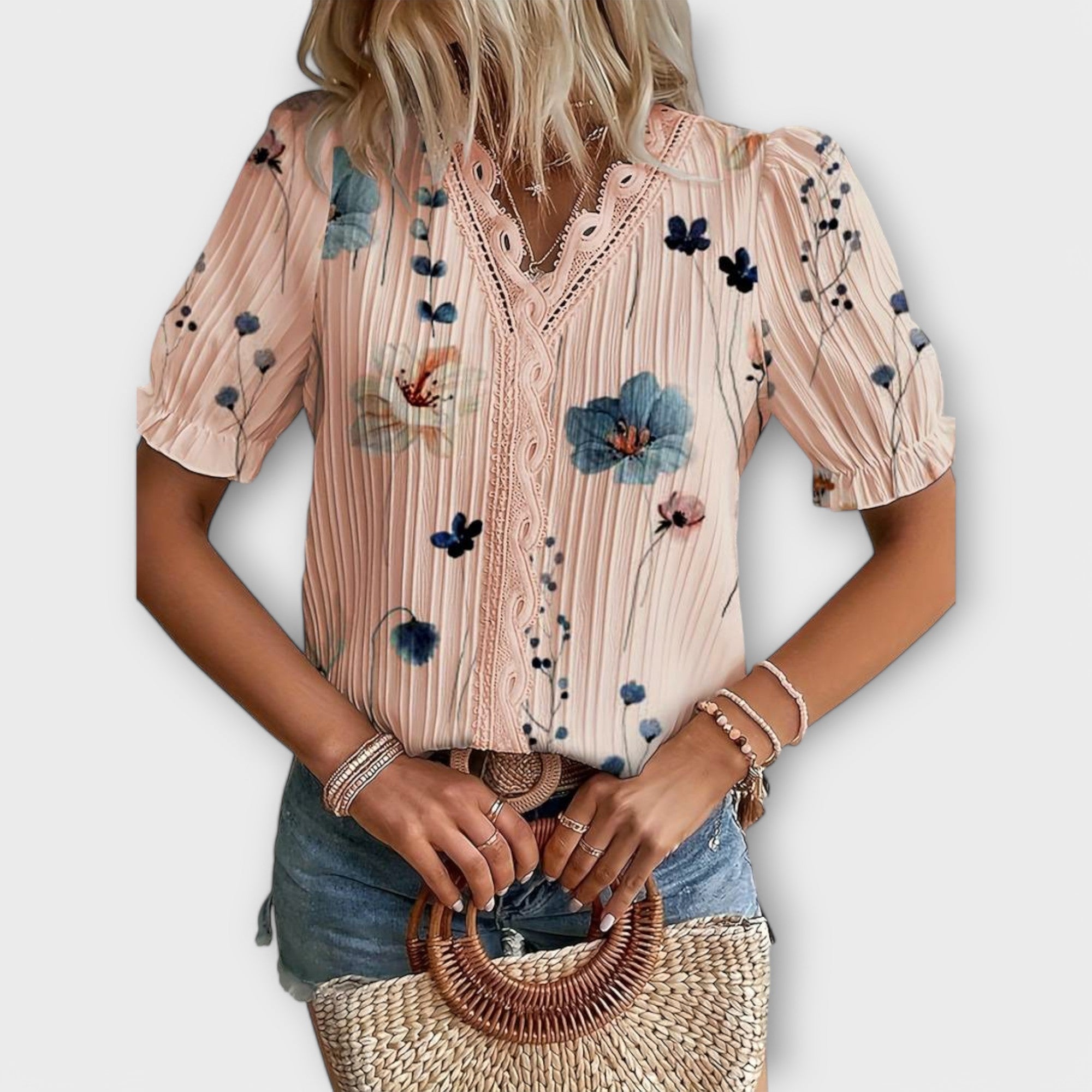 Emily - Blouse with V-Neck — view 10