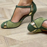 Taviana - Patchwork Pumps with T-Strap and Closed Toe — view 3