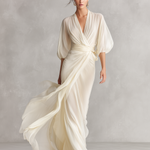 Sefa - Ivory Sheer Chiffon Dress — view 3