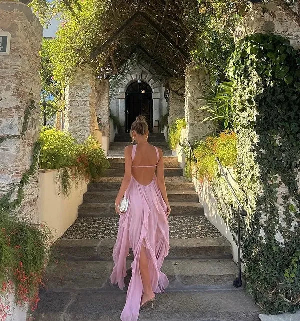 Collins - Strapless Maxi Dress with Ruffles — view 8