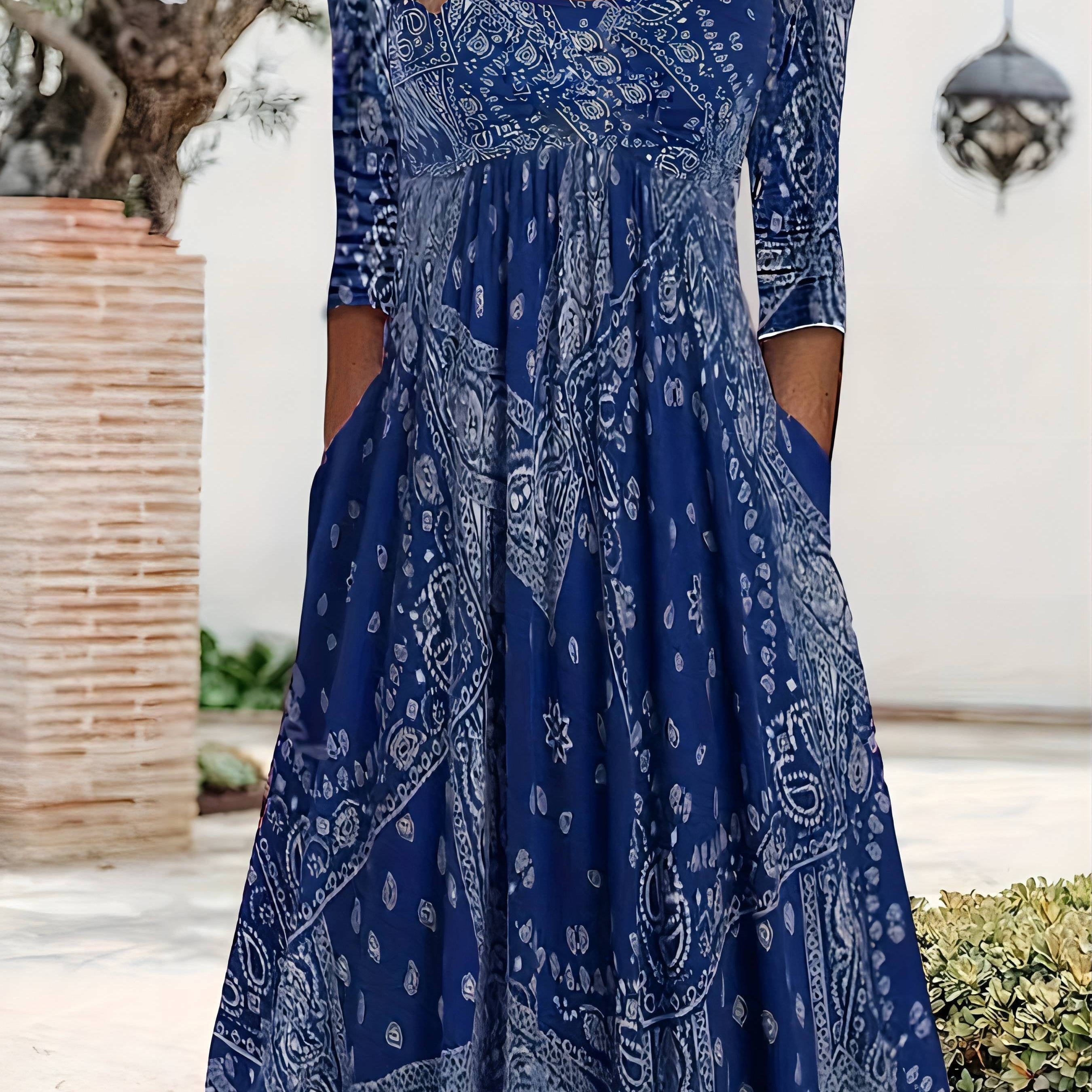 Elowen | Casual Midi Dress with Long Sleeves — view 2