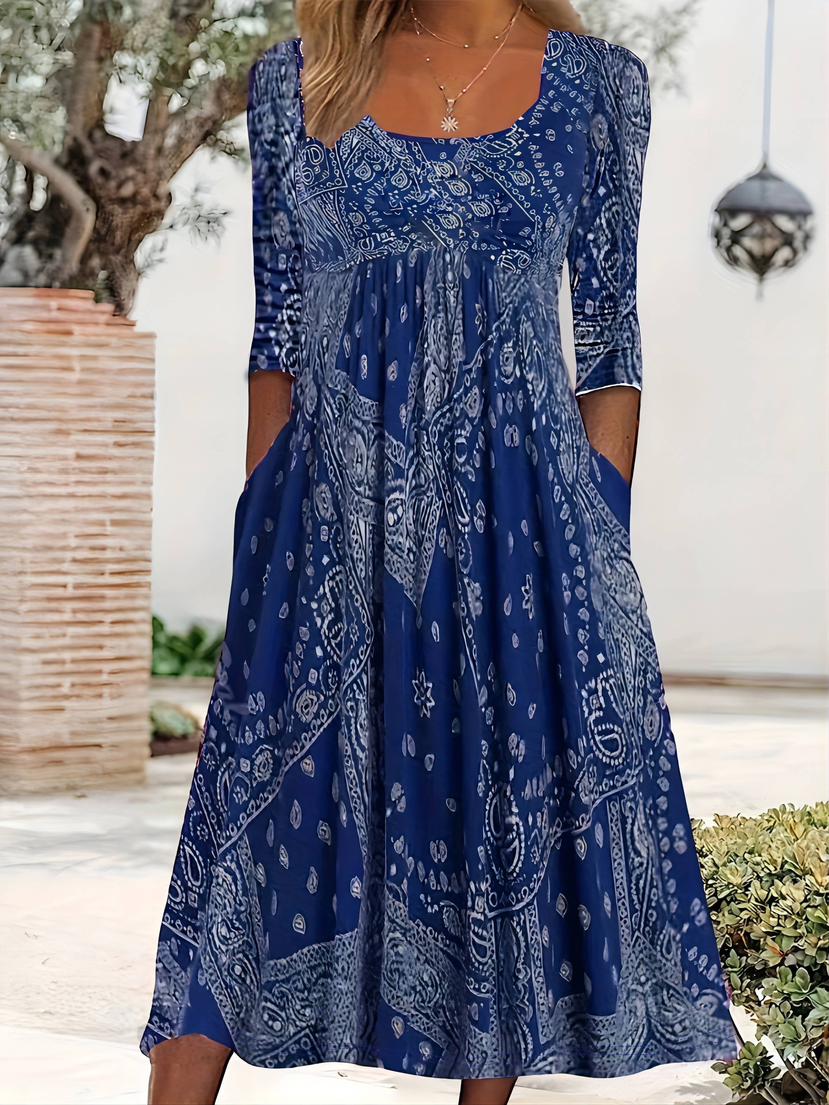 Elowen | Casual Midi Dress with Long Sleeves — view 2