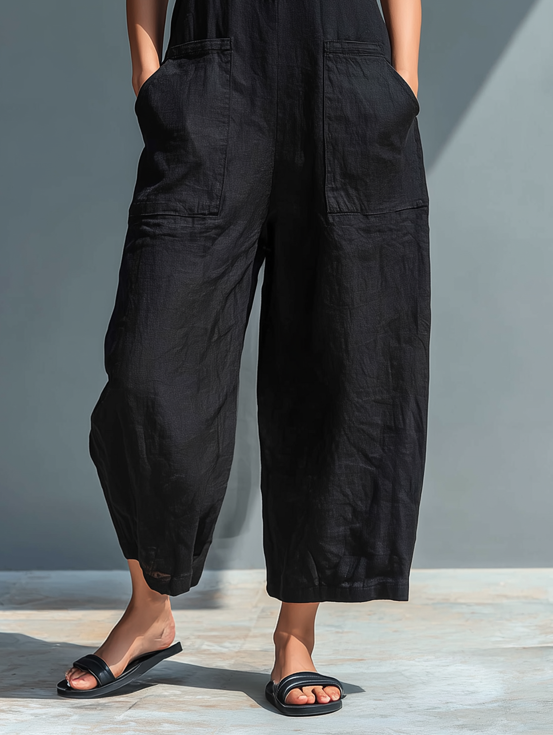 Sleeveless Linen Overalls — view 6