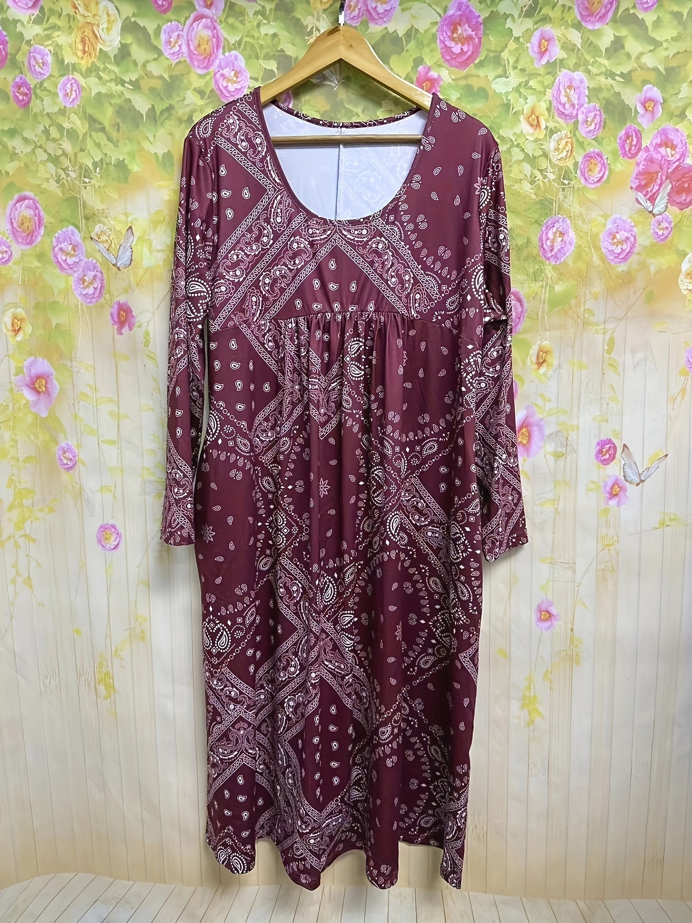 Elowen | Casual Midi Dress with Long Sleeves — view 8
