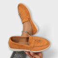 Beige Women's Loafers with Decorative Cord — view 7