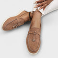 Beige Women's Loafers with Decorative Cord — view 5