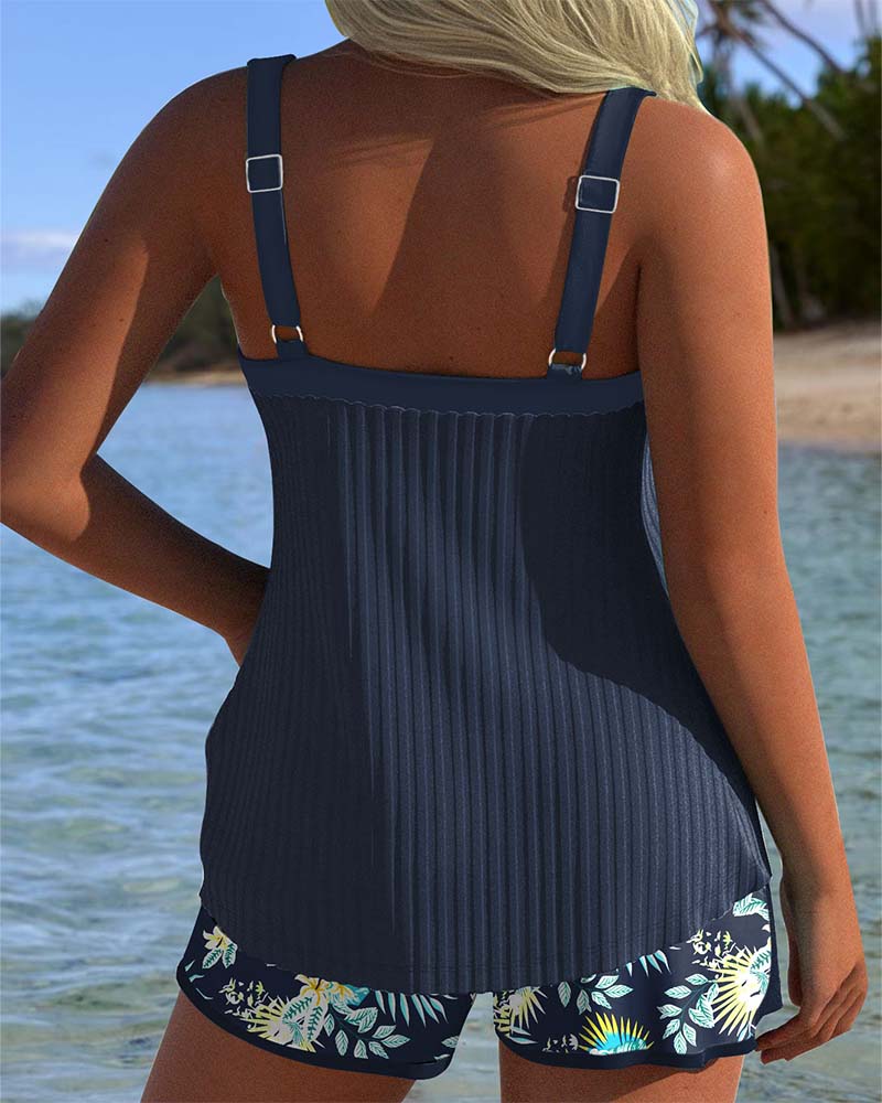 Laluna® | Striped Tankini with Two-Piece Beach Shorts — view 4