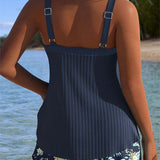 Laluna® | Striped Tankini with Two-Piece Beach Shorts — view 4
