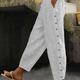 Linaya - Striped Button Pants — view 2