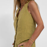 Aira - Vest with Buttons & Wide-Leg Pants Set