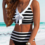 Laluna® | Striped High-Waisted Bikini — view 8