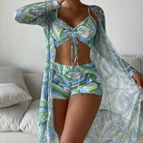 Laluna® | 3-Piece Printed Bikini Set — view 5