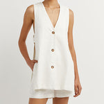 Fiona - Sleeveless Set with Buttons