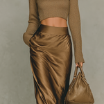 Florence - Golden-brown knit turtleneck top — view 4