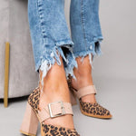 Adalina™ - Suede sandals with panther print