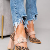 Adalina™ - Suede sandals with panther print