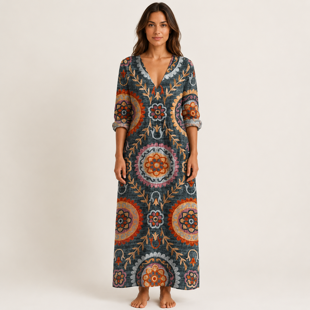 Elisa – Midi Dress with Geometric Pattern — view 2