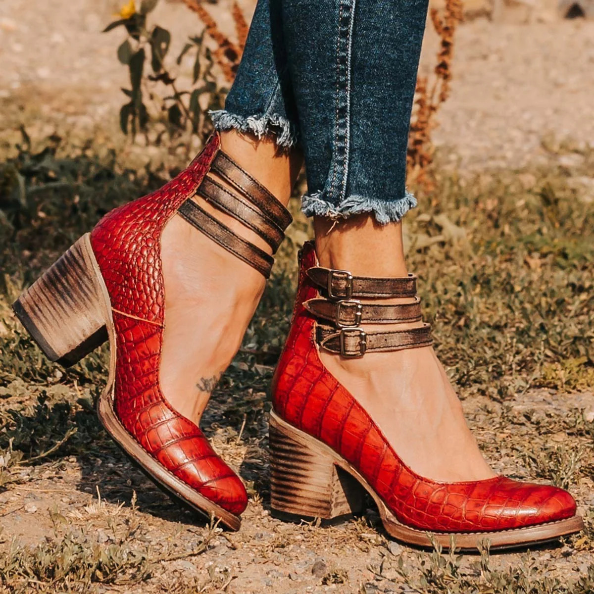 Gigi - Multi-Strap Heels with Chunky Sole — view 8