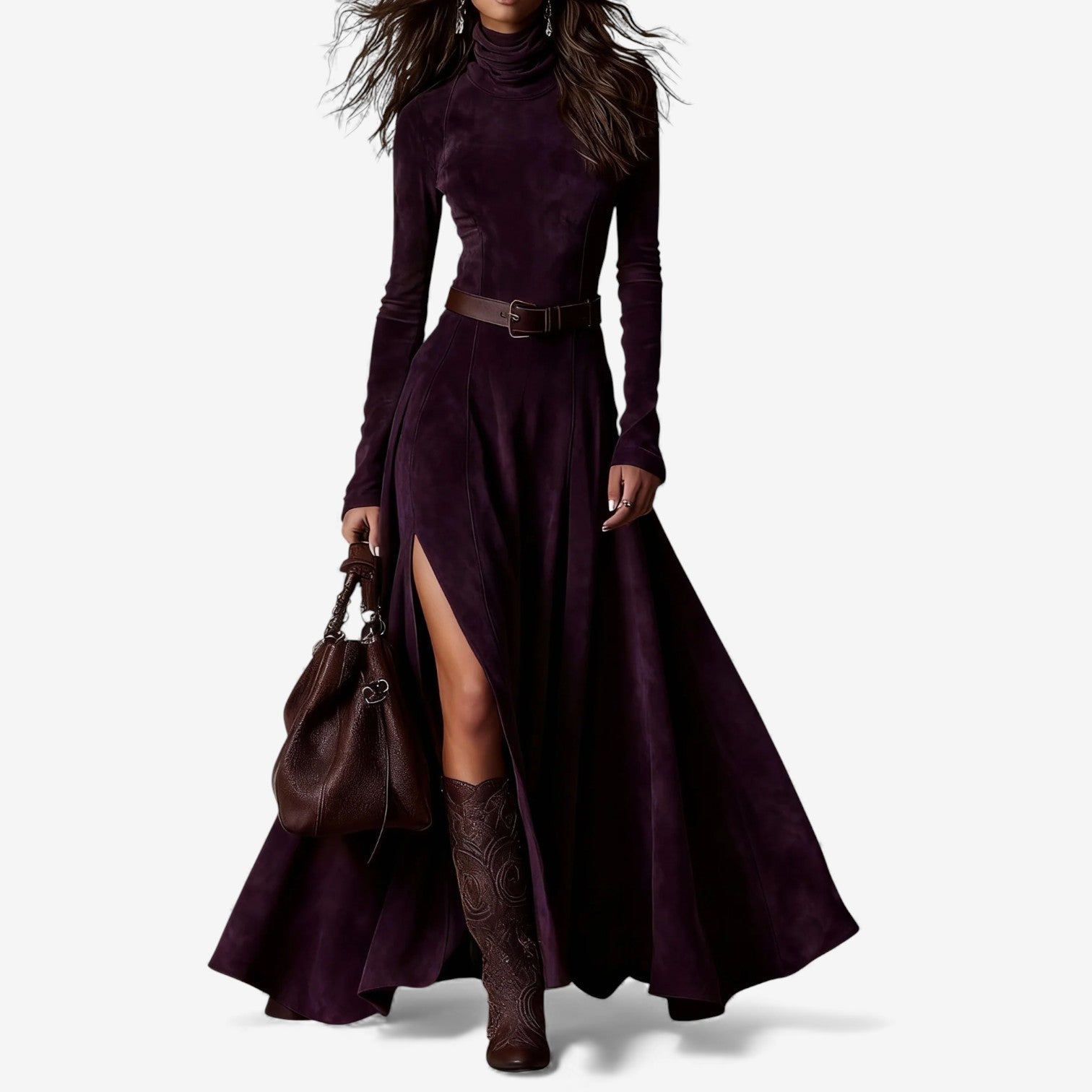 Elodie | Elegant Maxi Dress with Belt Included — view 2