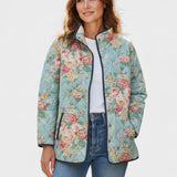 Nikita™ | Quilted Jacket with Roses on Mint