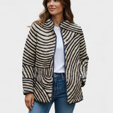 Oriana™ | Quilted Jacket in Striped Swirl