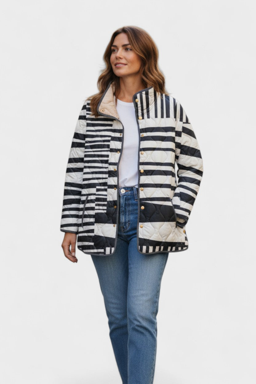 Uma™ | Quilted Jacket in Stripe Mix — view 2